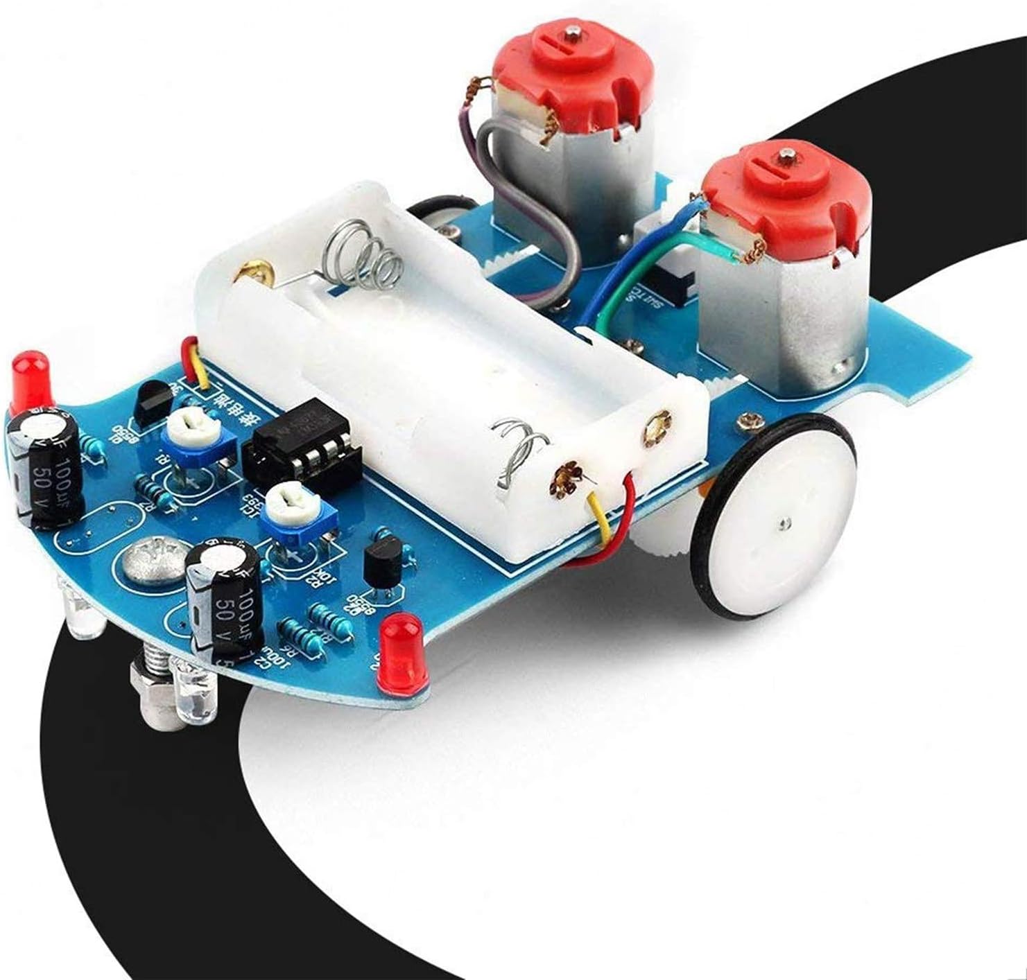 MiOYOOW Soldering Practice Kit, Line Following Robot Car Kit Beginners DIY Smart Car Soldering Project Kit for School Competition STEM Education, Learning Electronic Toys for 10+ Years Old Boys Girls